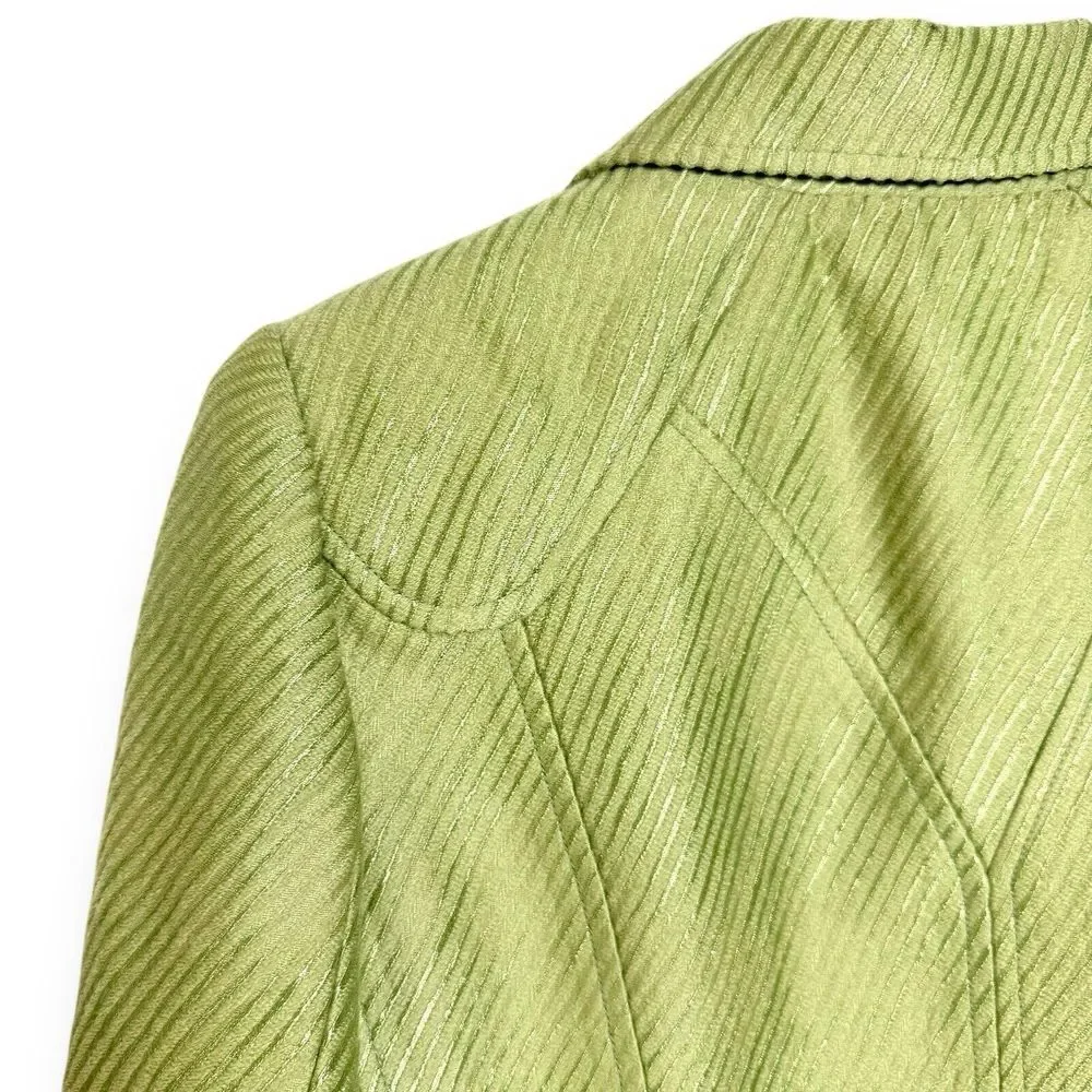 Vintage Juliana Collezione Wool‎ Jacket 6 Retro Green Velvet Iridescent Lining
